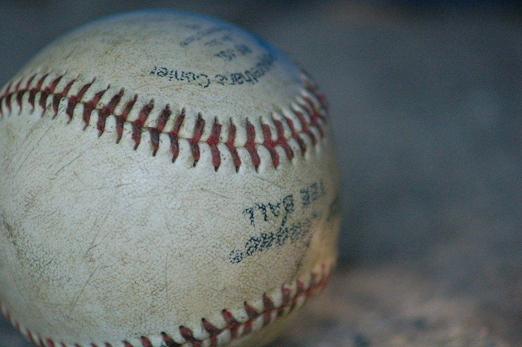 close up of a baseball